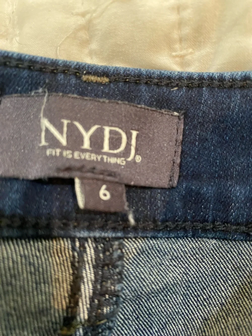 NYDJ Dark Blue Wide Leg Jeans - Picture 3 of 5